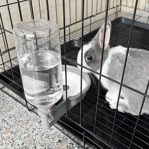VANNON Gravity Pet Water Bowl, 16Oz Anti-Splash Crate Dispenser, Grey | Anti-Splash Gravity Water Bowl with a Floating Disk Helps Reduce Spills While Keeping Water Cleaner for Everyday Hydration.8