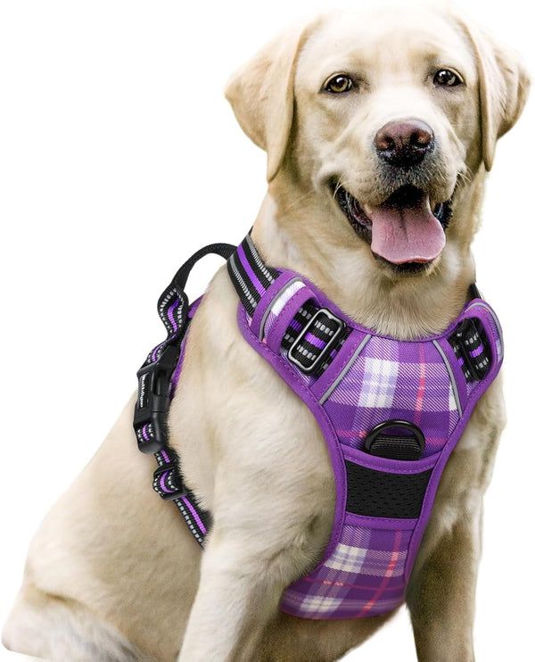 Rabbitgoo Dog Harness, No Pull for Large Dogs with 2 Leash Clips, Pet Vest | No Choke with Handle, Adjustable Soft Padded, Reflective, Easy Control for Walking, Black, Large45