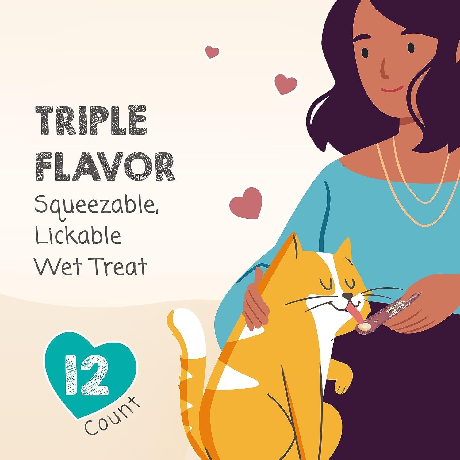 meowee-savory-spoonables-variety-pack-12-count-tube-triple-flavor-squeezable-lickable-wet-treats-for-cats-with-built-in-spoon-for-less-mess