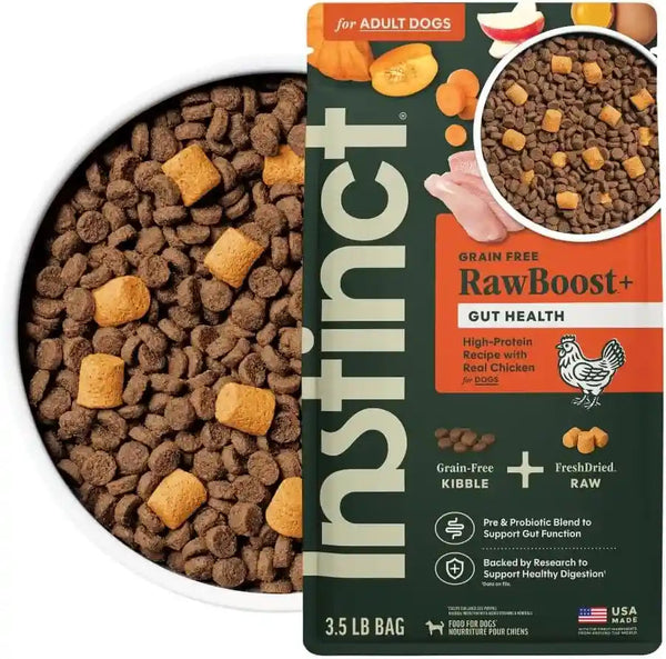 Instinct Rawboost Gut Health, Dry Dog Food + Freeze Dried, Chicken, 3.5 Lb.1