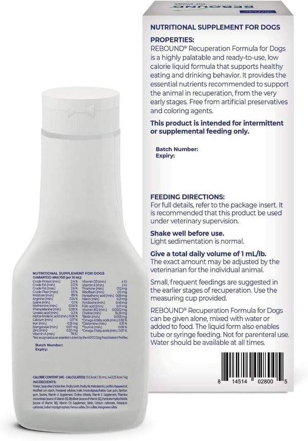 Rebound Recuperation Formula for Dogs, Hydration Support | Nutritional Liquid Supplement with Essential Amino Acids & Prebiotics to Stimulate Appetite & Support Post Surgery Recovery.2