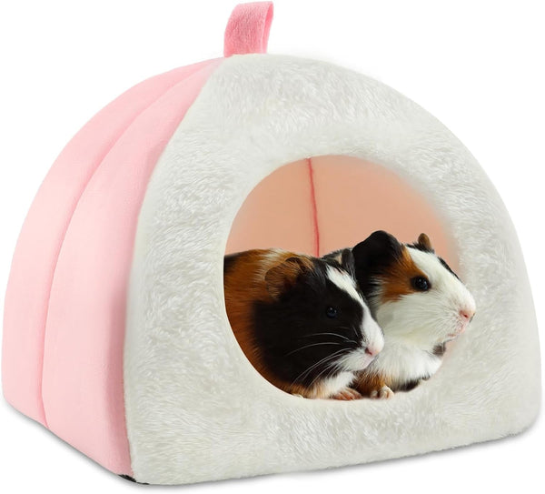 BWOGUE Guinea Pig Bed Hideout, Washable Hamster Cave for Small Animals | Removable Cushion for Cleaning, Warm Fleece Nest, Washable Bed, 10.23 X 10.23 X 11 In, Dwarf Rabbits Hedgehogs14