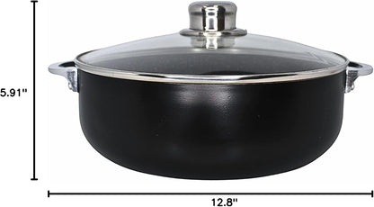 4.4 Qt Bistro Cera Aluminum Speckled Black Ceramic Caldero Oven Safe | Ideal for Rice, Stews, and Soups9