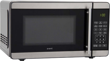 Microwave Oven 700-Watts Compact with 6 Pre Cooking Settings, Speed Defrost, Electronic Control Panel and Glass Turntable, 0.7-Cu.Ft., Metallic | 6 Pre Cooking Settings, Speed Defrost, Electronic Control Panel and Glass Turntable, 0.7-Cu.Ft4
