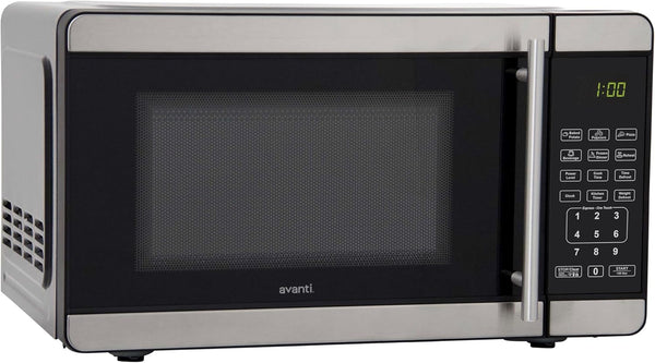 Microwave Oven 700-Watts Compact with 6 Pre Cooking Settings, Speed Defrost, Electronic Control Panel and Glass Turntable, 0.7-Cu.Ft., Metallic | 6 Pre Cooking Settings, Speed Defrost, Electronic Control Panel and Glass Turntable, 0.7-Cu.Ft4