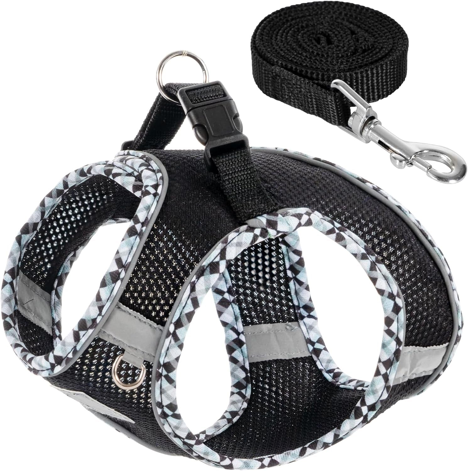 dog-harness-leash-set-no-pull-soft-breathable-small-dog-harness-adjustable-reflective-step-in-vest-for-puppy-kitten-cats