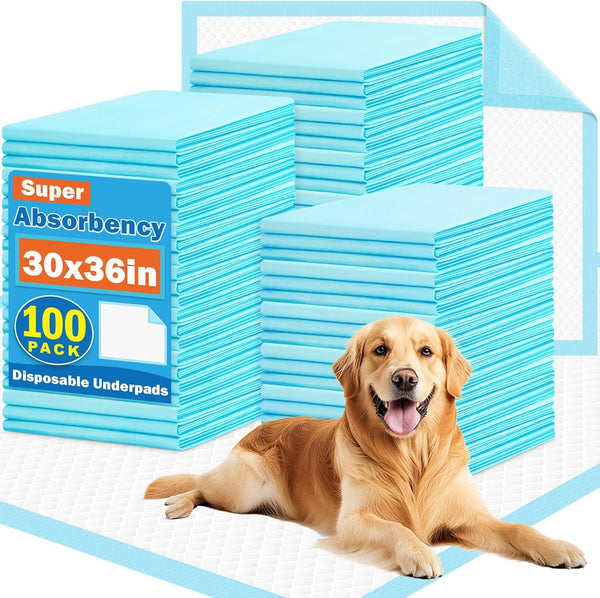 VISRIE 100 Pack Puppy Pads- 30"X36", Extra Large Pee Pads for Dogs | Super Absorbent & Leak-Proof Dog Training Pads, Quick-Dry XXL Piddle Pad and Potty Pads for Dogs, Puppies, Doggie1