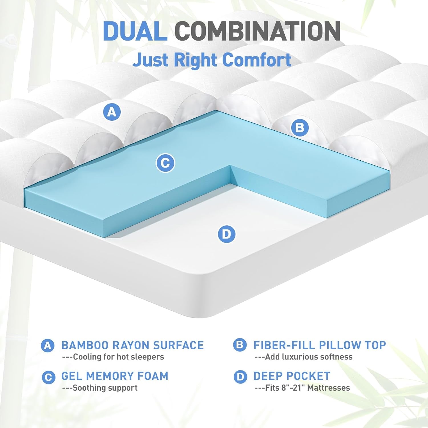 dual-layer-3-inch-memory-foam-mattress-topper-twin-xl-size-2-inch-cooling-gel-memory-foam-plus-1-inch-pillow-top-mattress-pad-cover-with-8-21-inch-deep-pocket