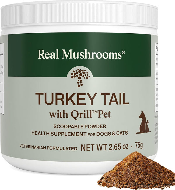 Real Mushrooms Turkey Tail Capsules for Pets –Cat Probiotics & Dog Vitamins – Organic Mushroom Supplement for Dogs & Cats – Supports Daily Balance & Well-Being Non-Gmo, 90 Ct | Daily Balance and Well-Being Support, Organic Turkey Tail Extract, Non-Gmo, Pet Mushroom Supplement, for Dogs and Cats9