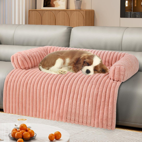 Wn'S Day Luxurious Dog Couch Bed, Washable Calming Dog Couch Cover, Removable Couch Protector for Dogs, Waterproof Sofa Bed, Pet Bed Mats for Couch, Pet Couch Covers for Sofa(Grey, L)9