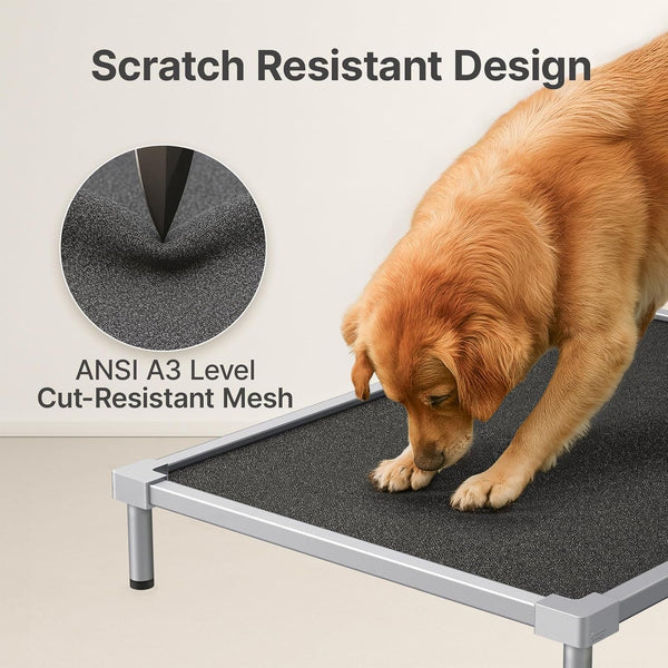Elevated Dog Bed Medium Size Dog, Chew Proof Aluminum Alloy Heavy Duty Dog Supplies Cooling Raised Pet Cot Indestructible with Anti-Rust Washable Assembly for Crate Outdoor-40.6"X 28.7" X 7"2