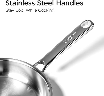 12 Inch Stainless Steel Frying Pan, Large Skillet,Induction Pan | Rivetless & Non-Toxic, Fast & Even Heating, Oven & Dishwasher Safe, Metal Utensil Safe, Perfect for Cooking for Family6