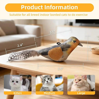 Tocirelo Interactive Cat Toys Bird - Realistic Cat Interactive Toys for Indoor Cats with Catnip and Feather, 3 Pack Hanging Chirping Bird Cat Toy, Bored Kitten Kicker Chase Exercise Door Frame Toy7