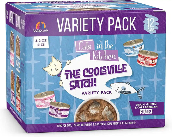 Weruva Cats in the Kitchen, Kitchen Cuties Variety Pack, Wet Cat Food, 3.2Oz Can (Pack of 12)25