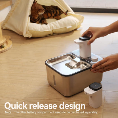Stainless Steel Cat Water Fountain Wireless for Cats Indoor, 3.6L/123Oz Automatic Metal Dog Water Dispenser,Cordless Battery Operated Pet Drinking Fountain,Rechargeable Waterer with Motion Sensor7