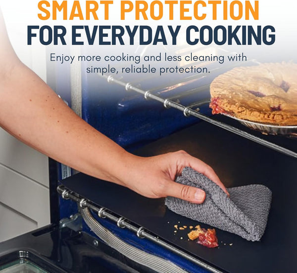 Oven Liners for Bottom of Oven - 2 Pack Large Heavy Duty Mats, 17”X25” Non-Stick Reusable Liner for Electric, Gas, Toaster Ovens, Grills - BPA & PFOA Free Kitchen Accessory to Keep Oven Clean (Black)8
