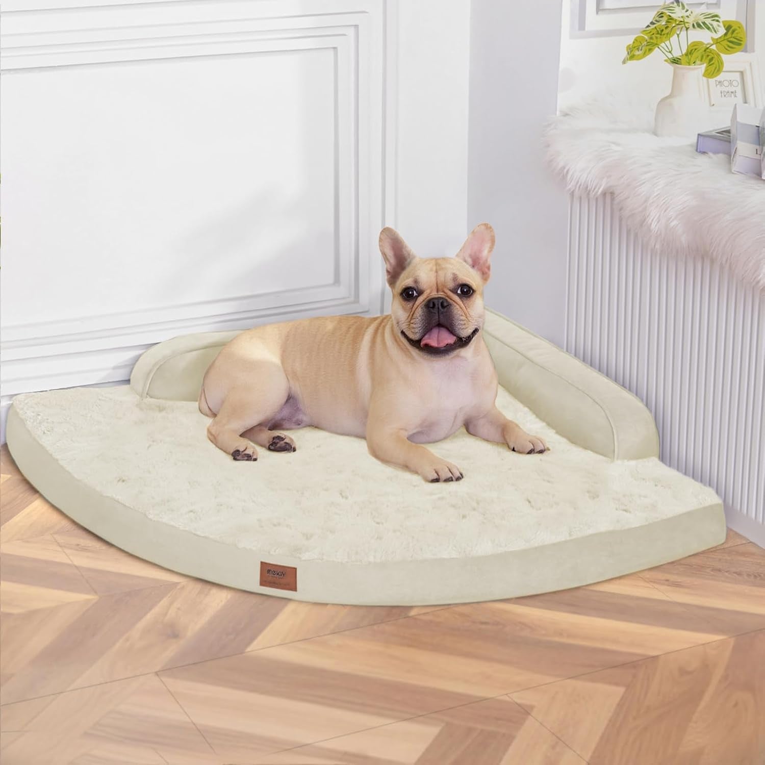 mekiy-orthopedic-waterproof-dog-bed-with-sides-for-extra-large-sizes-dogs-egg-crate-foam-waterproof-liner-anti-slip-bottom-space-saving-perfect-for-corners-and-sofa-edges-40-x-40-inch