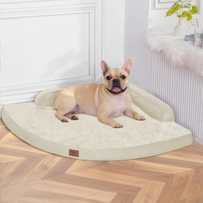 MEKIY Orthopedic Waterproof Dog Bed with Sides for Extra Large Sizes Dogs | Egg Crate Foam, Waterproof Liner, Anti-Slip Bottom, Space-Saving, Perfect for Corners and Sofa Edges, 40 X 40 Inch20