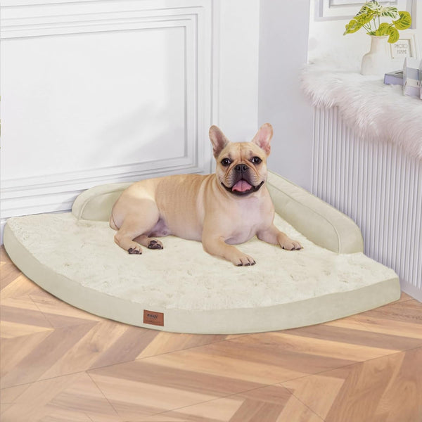 MEKIY Orthopedic Waterproof Dog Bed with Sides for Extra Large Sizes Dogs | Egg Crate Foam, Waterproof Liner, Anti-Slip Bottom, Space-Saving, Perfect for Corners and Sofa Edges, 40 X 40 Inch20