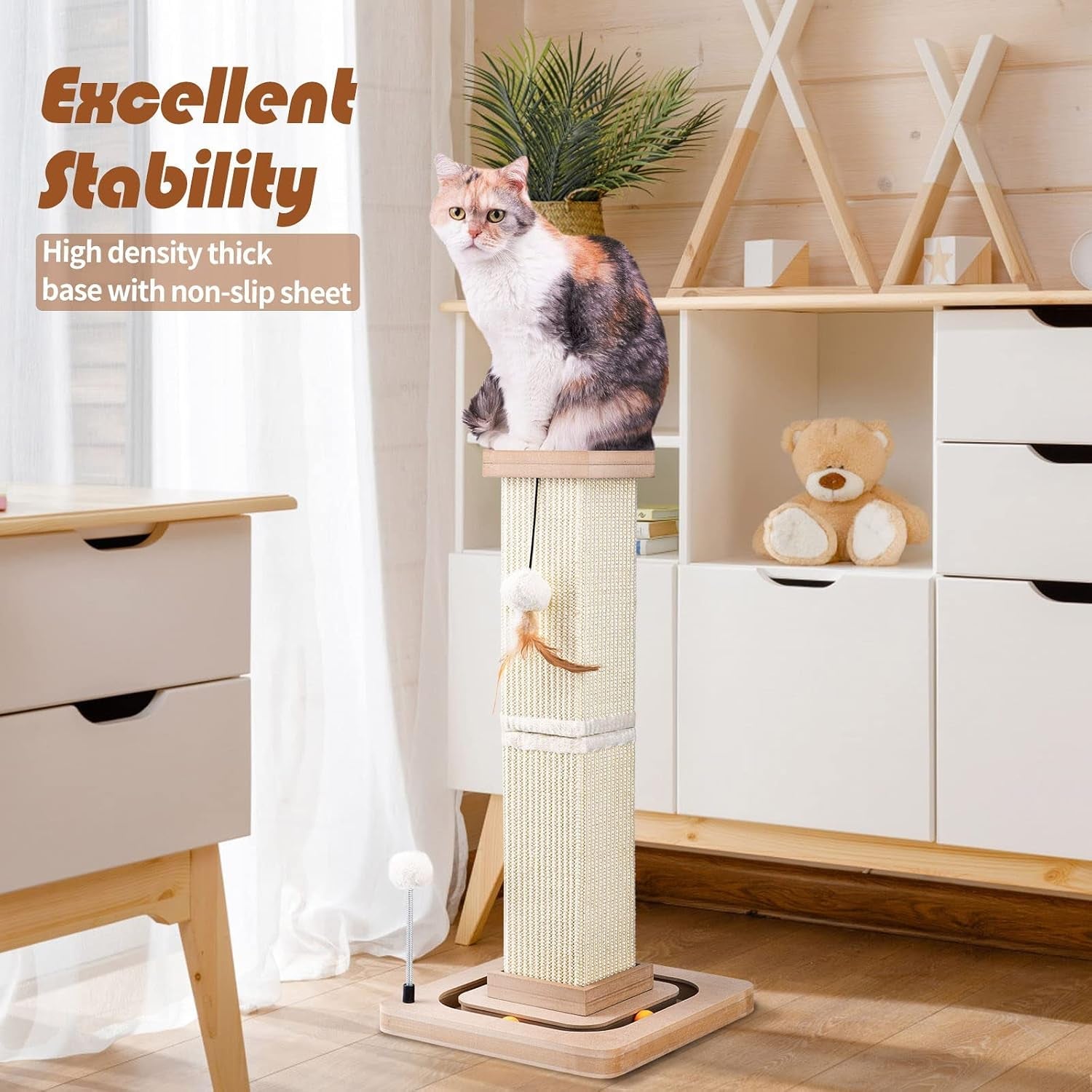 liflix-27-cat-scratching-post-sisal-cat-scratcher-with-interactive-track-balls-and-hanging-balls-vertical-scratching-posts-for-indoor-cats-and-kittens