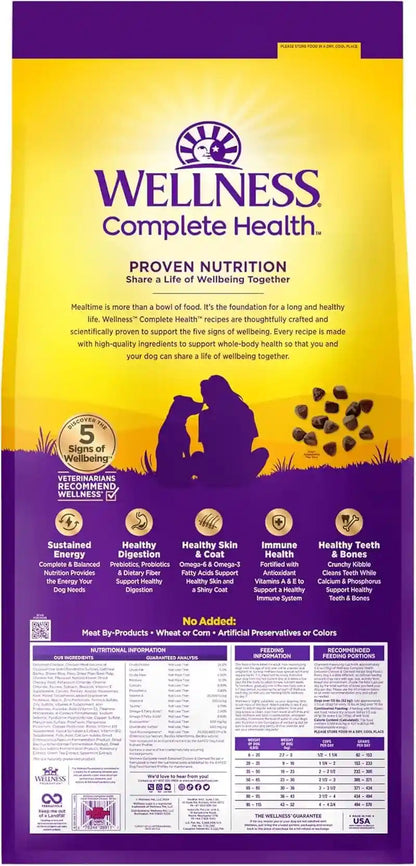 Wellness Complete Health Adult Dry Dog Food, Wholesome Grain Kibble, Natural, Chicken and Oatmeal Recipe, 30 Lb Bag9