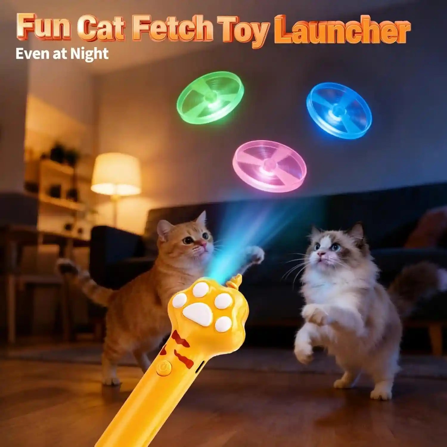 baborui-cat-toy-disc-launcher-rechargeable-interactive-cat-fetch-toy-launcher-with-8-flying-discs-flying-enrichment-toys-for-indoor-bored-kittens-adult-cats-yellow