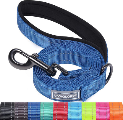 VIVAGLORY Dog Leash Puppy Leash for Collar, 3Ft X 1In, Black | with Soft Padded Handle for Training & Walking, Heavy Duty & Double Layer Nylon Pet Puppy35