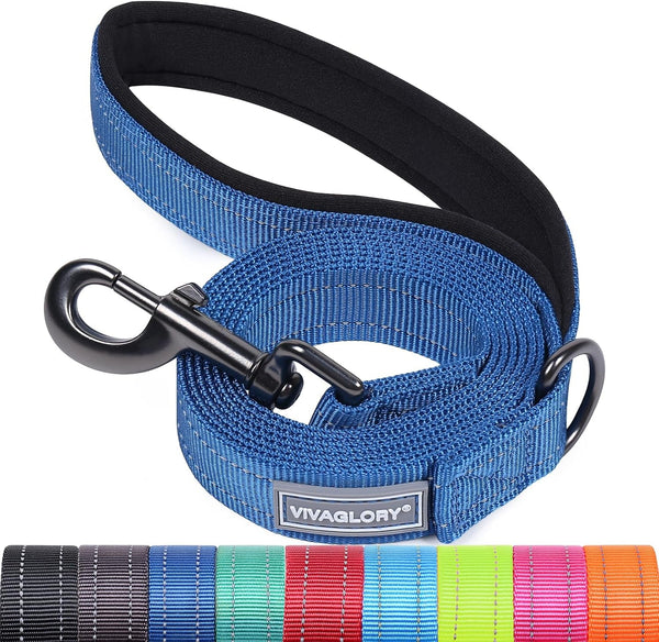 VIVAGLORY Dog Leash Puppy Leash for Collar, 3Ft X 1In, Black | with Soft Padded Handle for Training & Walking, Heavy Duty & Double Layer Nylon Pet Puppy35