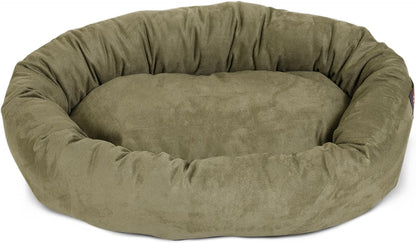 Majestic Pet 32 Inch Suede Calming Dog Bed Washable – Cozy Soft round Dog Bed with Spine Support for Dogs to Rest Their Head - Fluffy Donut Dog Bed 32X23X7 (Inch) - round Pet Bed Medium – Sage2