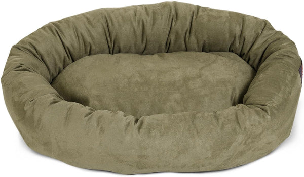 Majestic Pet 32 Inch Suede Calming Dog Bed Washable – Cozy Soft round Dog Bed with Spine Support for Dogs to Rest Their Head - Fluffy Donut Dog Bed 32X23X7 (Inch) - round Pet Bed Medium – Sage2