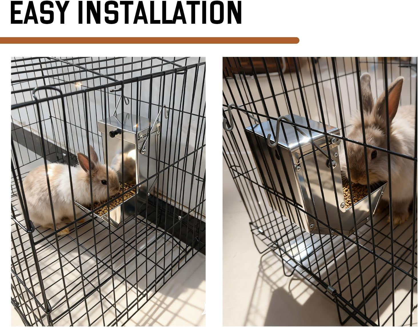 rabbit-feeder-small-animal-stainless-steel-gravity-feeding-trough-with-lid-outdoor-durable-cage-feeder-holds-several-days-food-4-inch-1-5lbs