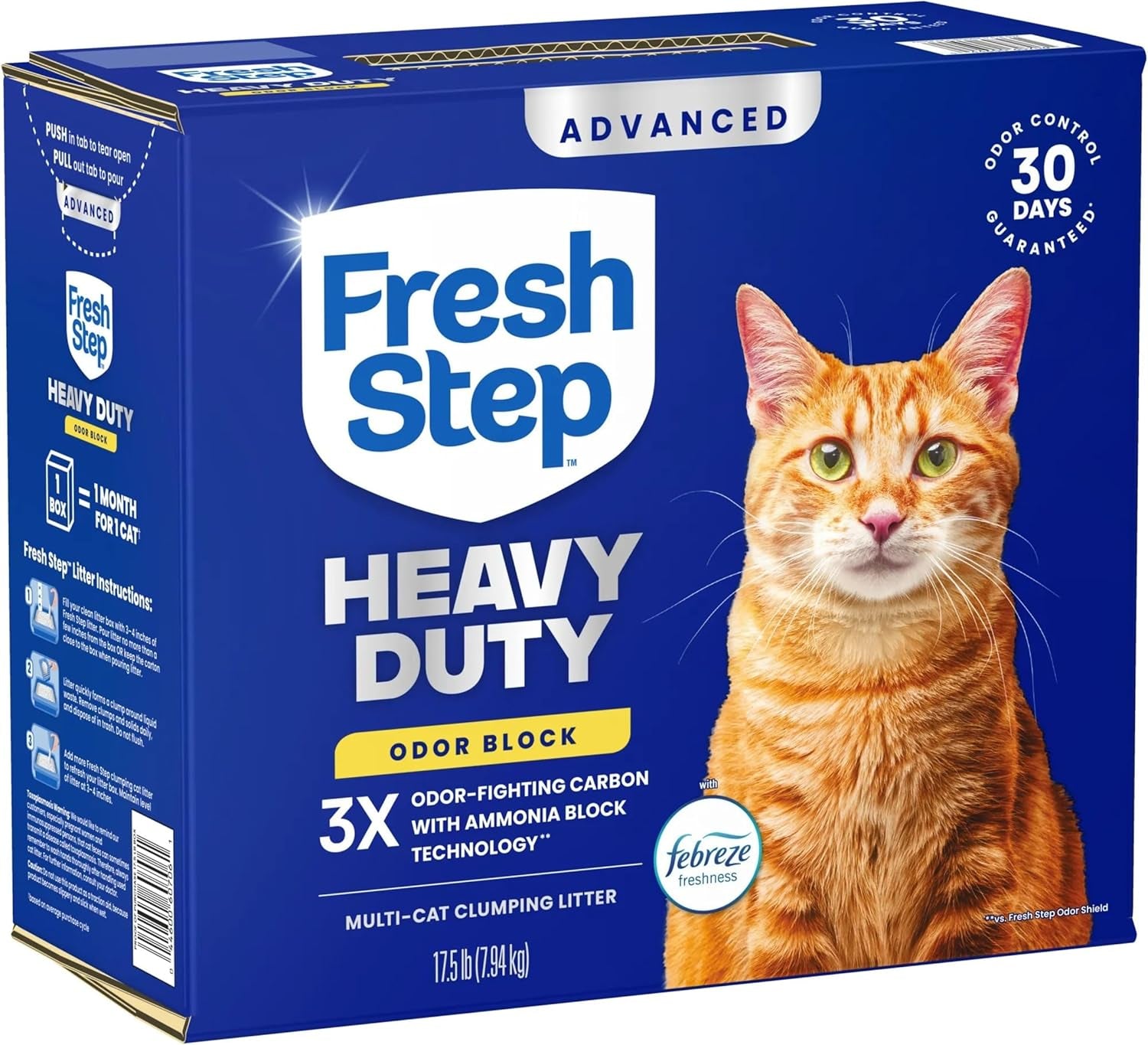 fresh-step-heavy-duty-odor-block-advanced-multi-cat-clumping-litter-with-febreze-17-5-lb-package-may-vary