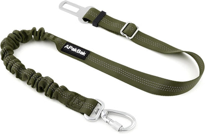 Dog Seat Belt for Car, Car Harness with Locking Aluminum Hook | Adjustable Reflective Nylon Seatbelt with Elastic Bungee, Travel Safety Restraint, for Small Medium Large Dogs, Light Blue14