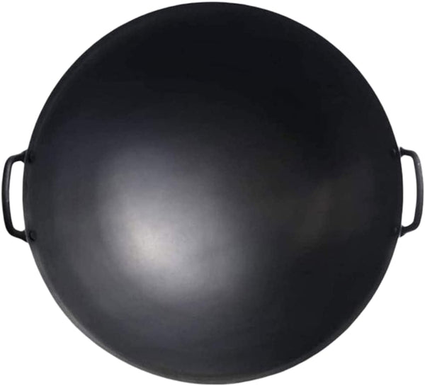 Cast Iron Wok for Stir Frys and Sautees, Heavy Duty Non-Stick Iron Chinese Wok or Stir Fry Skillet, Cookware Oven/Broiler/Kitchen Deep Fryer, Restaurant Chef Quality-Pot Diameter:53 Cm1