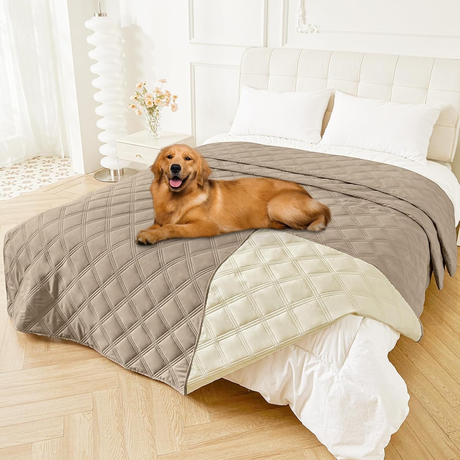 smiry-waterproof-dog-bed-cover-blanket-reversible-pet-blanket-soft-reversible-washable-leakproof-cats-dogs-couch-cover-for-sofa-couch-furniture-30x70-inch