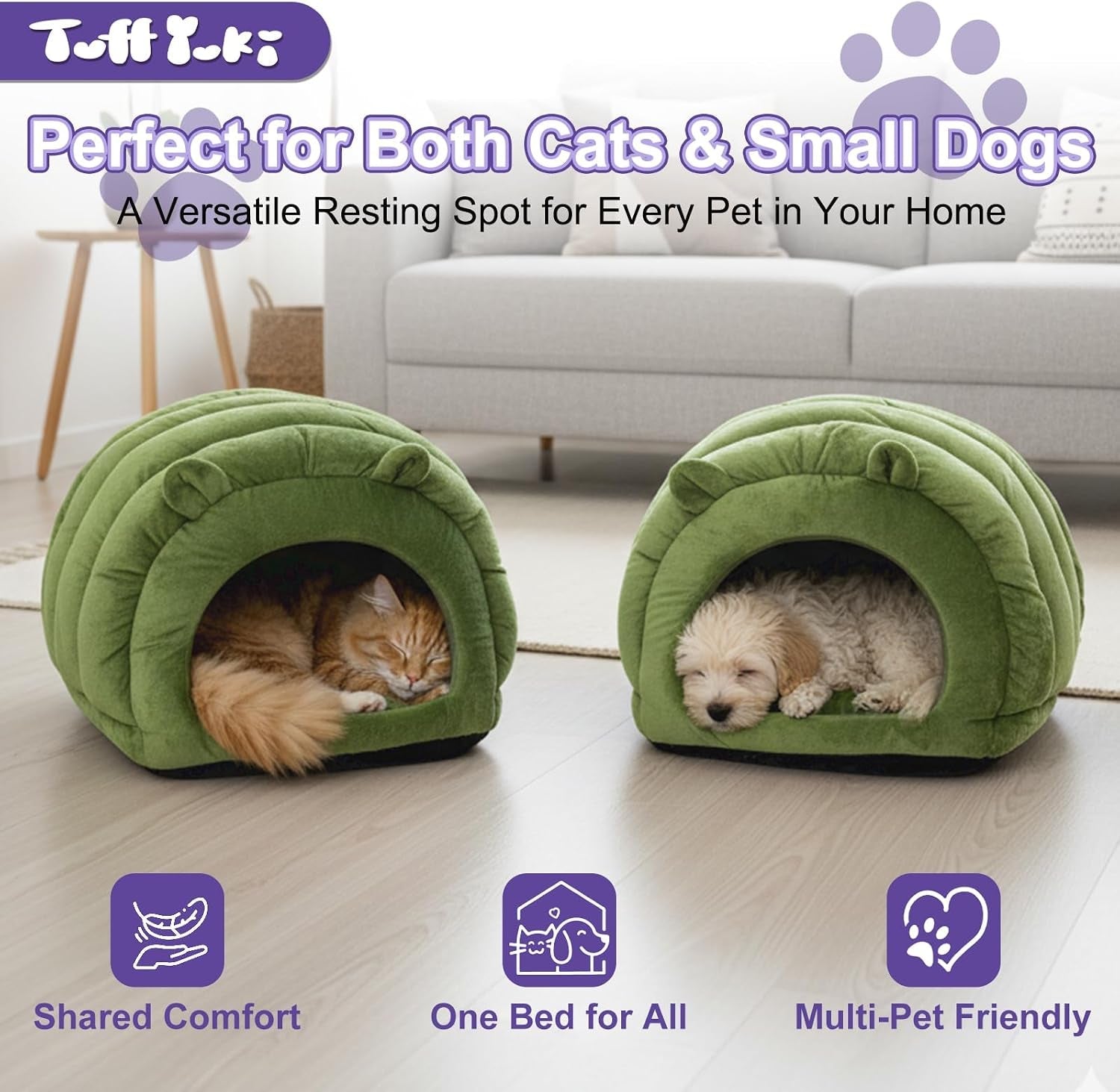 cat-cave-bed-orthopedic-memory-foam-anti-anxiety-cat-bed-for-indoor-cats-cozy-plush-caterpillar-tunnel-cat-bed-non-slip-pet-bed-fits-cats-up-to-15-lbs-green