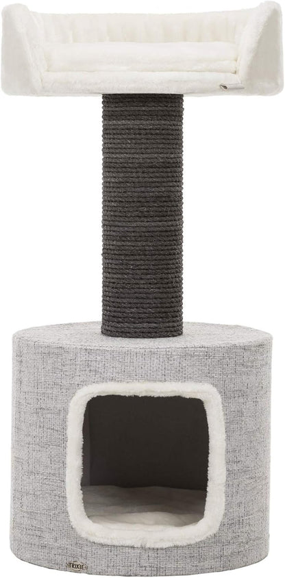 Trixie Fonda Cat Scratching Post 39 Inch - Cat Scratcher with Soft Fabric Covering Base and Durable Sisal Rope - for Large Cats with Condo Base and Platform - in Gray1