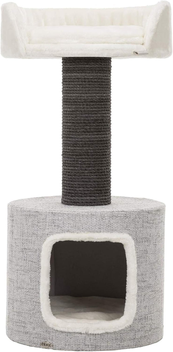 Trixie Fonda Cat Scratching Post 39 Inch - Cat Scratcher with Soft Fabric Covering Base and Durable Sisal Rope - for Large Cats with Condo Base and Platform - in Gray1