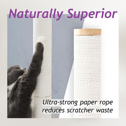 Necoichi 23.6” Tall Cat Scratching Post Kitten Scratcher Paper Rope Scratch Posts Trees with Hanging for Indoor Cats (23.6 Inches for Kitty, Regular, Oak)3