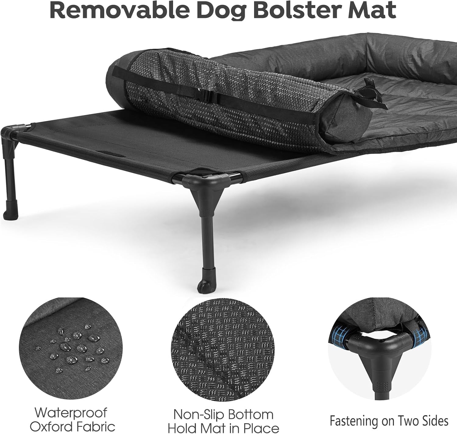 veehoo-outdoor-elevated-dog-bed-with-waterproof-bolster-cushion-cooling-raised-dog-bed-with-removable-washable-mat-topper-breathable-mesh-dog-couch-cot-for-indoor-outdoor-42-large-black