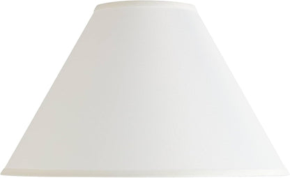 Pre-Assembled Denni Large White Linen Chimney Lamp Shade 6X17X11.5 (Spider) | 6" Top X 17" Bottom X 10" High X 11.5" Slant Replacement for Table + Floor Lamps round Fabric Harp + Finial1