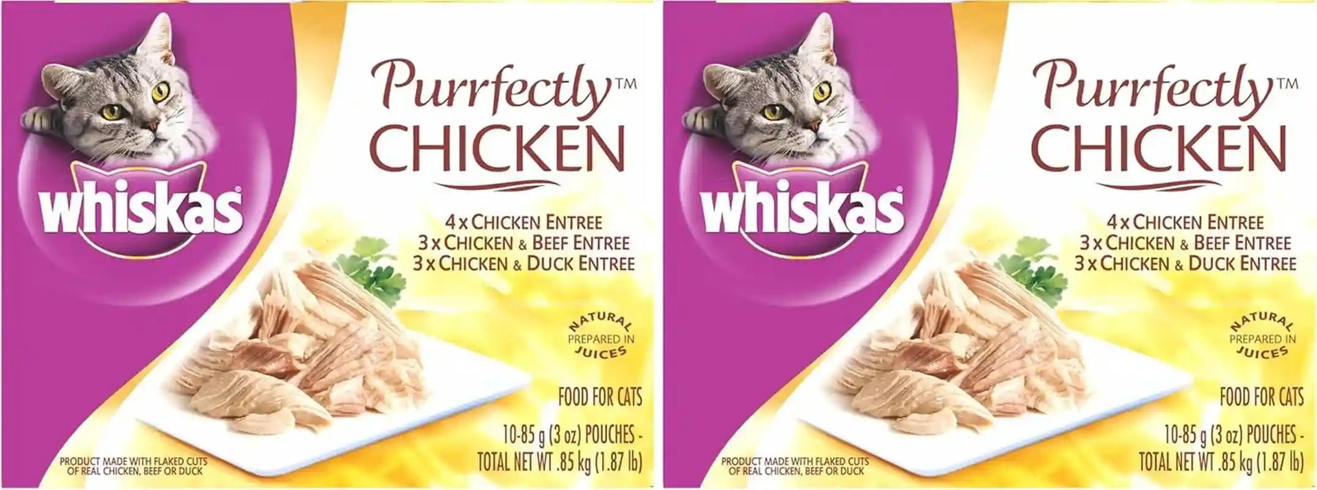 whiskas-purrfectly-chicken-wet-cat-food-pouches-3-oz-24-count-real-chicken-in-natural-juices-natural-ingredients-flake-texture-nutritionally-complete-for-adult-cats-flavor-lock-pouch