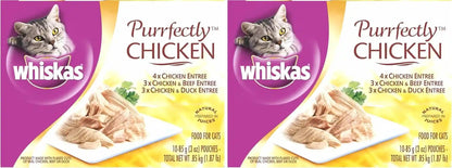 Whiskas Purrfectly Chicken Wet Cat Food Pouches, 3 Oz, 24 Count | Real Chicken in Natural Juices, Natural Ingredients, Flake Texture, Nutritionally Complete for Adult Cats, Flavor-Lock Pouch6