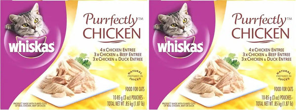 Whiskas Purrfectly Chicken Wet Cat Food Pouches, 3 Oz, 24 Count | Real Chicken in Natural Juices, Natural Ingredients, Flake Texture, Nutritionally Complete for Adult Cats, Flavor-Lock Pouch6