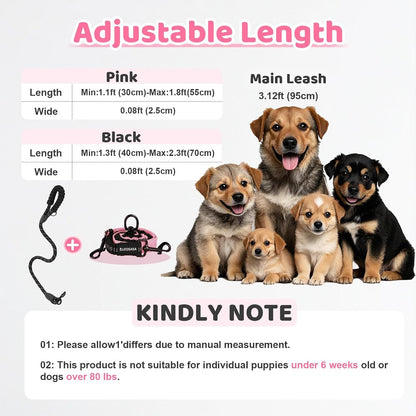 Double Dog Leash - 360°Swivel Tangle Free Splitter Attachment, 2 Dogs Multi-Functional Leashes, Dual Rope for Outdoor Walk Train Small Medium Large Two Pet, Pink2
