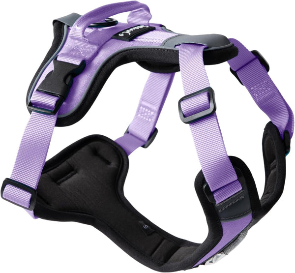 Shawnco Basecamp Dog Harness, No-Pull Pet Vest with 3 Leash Clips, Padded, Reflective, Lightweight and Adjustable Harness with Handle for Small, Medium and Large Dogs (ICY Lilac, M)1
