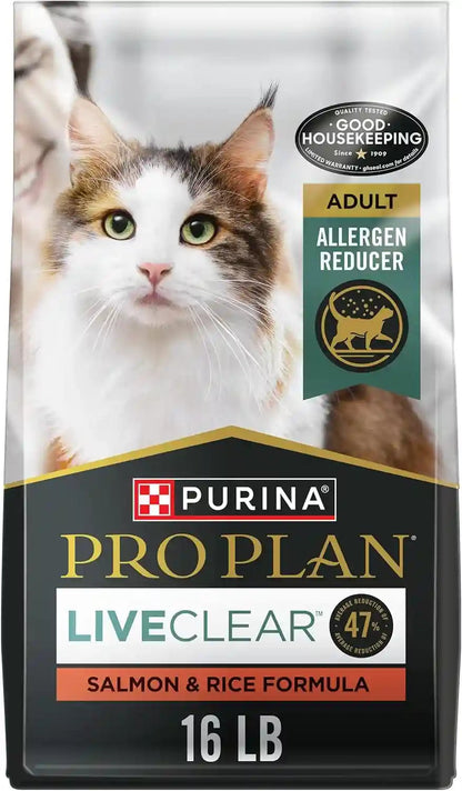 Purina Pro Plan Allergen Reducing, High Protein Cat Food, LIVECLEAR Salmon and Rice Formula - 7 Lb. Bag12