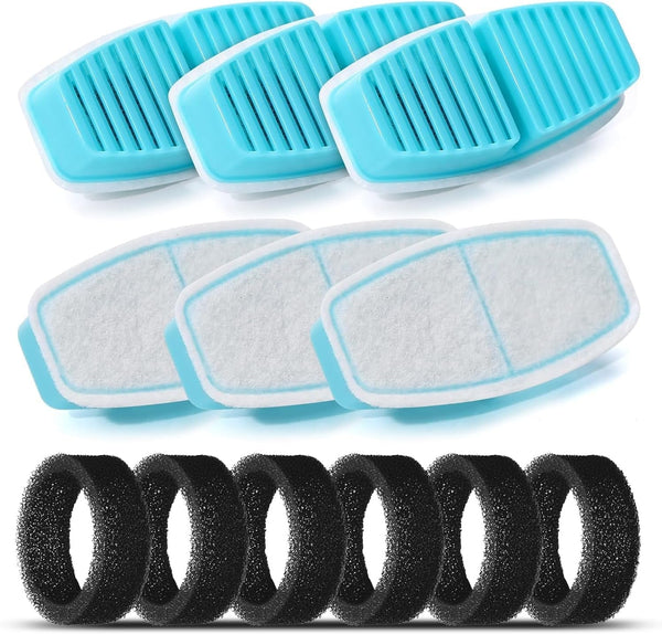 BEMOONY Cat Water Fountain Filters: Pet Water Fountain Replacement Filter | 12 Packs of Cat Fountain Filters (6 Carbon Filters + 6 Sponges) - Multiple Filtration Please Replace It Every 2-3 Weeks1