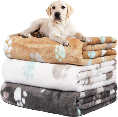 Rezutan Dog Blankets for 3 Pack Large Medium Pet Cat, Soft Fuzzy Washable Blanket, Comfort Flannel Suitable for Dogs Kennels & Beds, Sofas, Furniture, Gifts Puppy Essentials, 41 X 31 Inch, Black11
