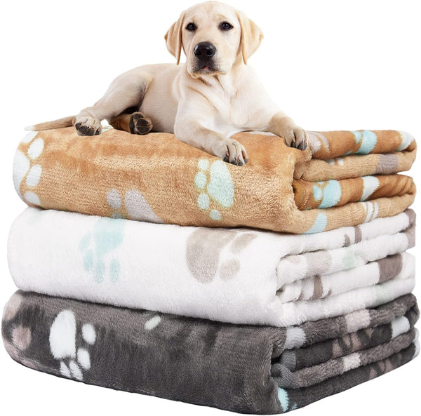 Rezutan Dog Blankets for 3 Pack Large Medium Pet Cat, Soft Fuzzy Washable Blanket, Comfort Flannel Suitable for Dogs Kennels & Beds, Sofas, Furniture, Gifts Puppy Essentials, 41 X 31 Inch, Black11